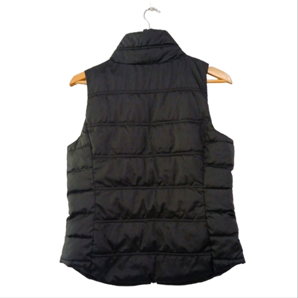 SO Authentic American Heritage sz M Black and Silver Zip Front Puffer Vest - Picture 2 of 8